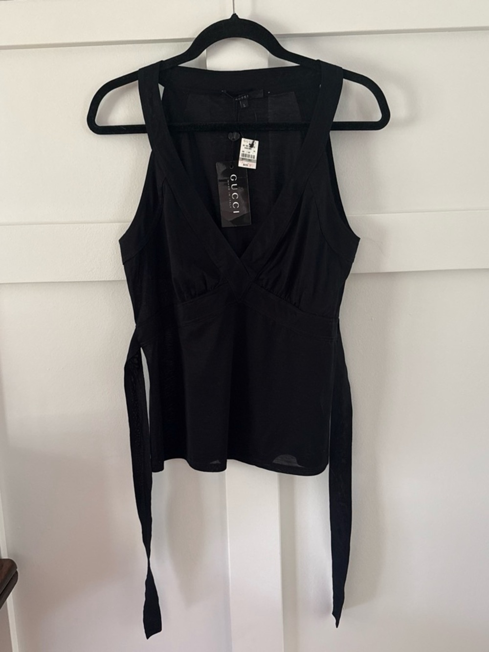 Gucci Black V-Neck Tie-Waist Camisole